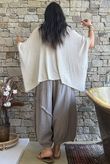 Linen Blend Slub Drape Knit Stone